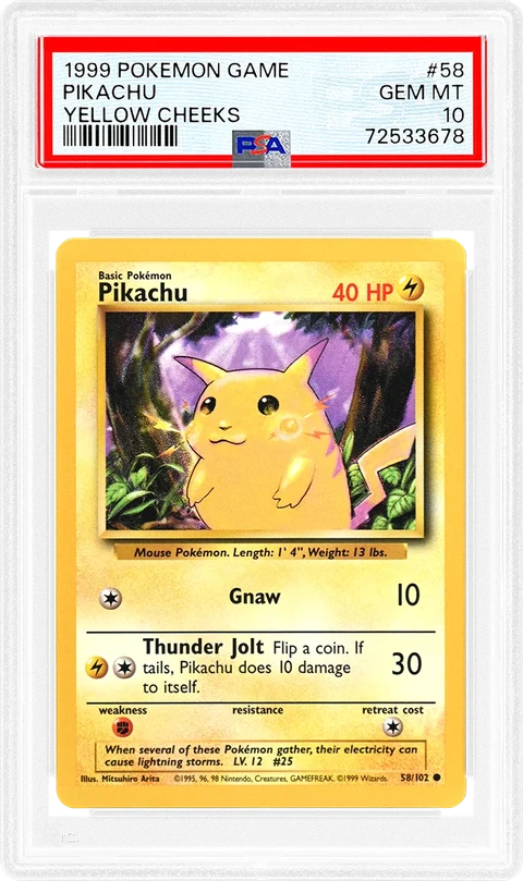 ตัวอย่างการ์ด Pokémon ในสแลบ PSA ใบที่ 1